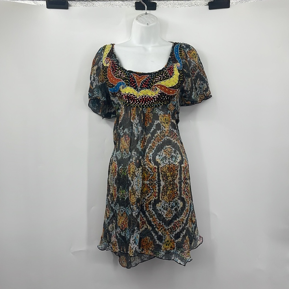 Antik Batik mini dress. Stunning bohemian dress Size Small